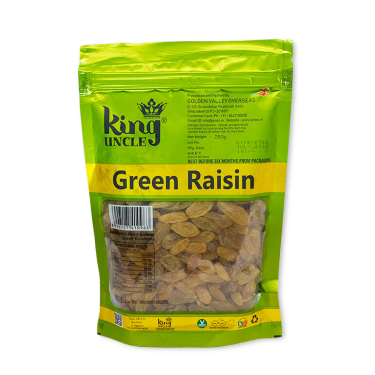 100% Natural Organic King Unce Dried Green Raisns / Green Kishmish – 250 gm by buy rashan